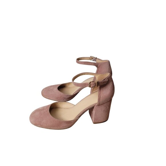 Gianni Bini Womens Ankle Strap Block Heel Suede Shoes Size 8.5M Pink - Picture 5 of 14